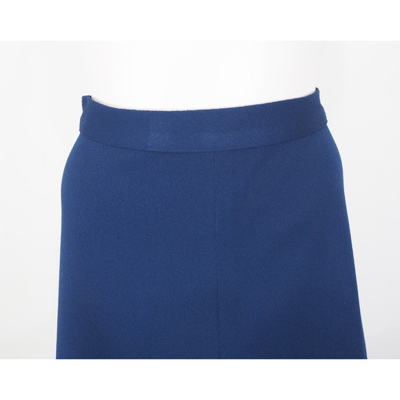 70s Vintage Blue Midi‎ Skirt High Waisted Full Shape Size 2/3 Waist 26 - Picture 9 of 11